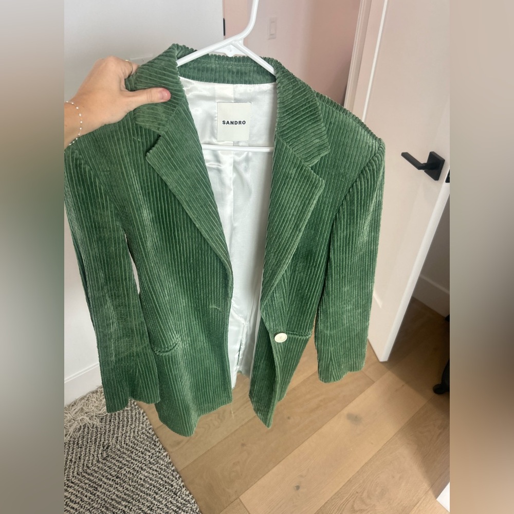 Sandro Green Corduroy Blazer